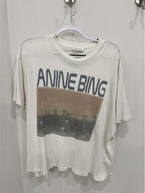 ANINE BING Vintage Style Graphic T-Shirt White